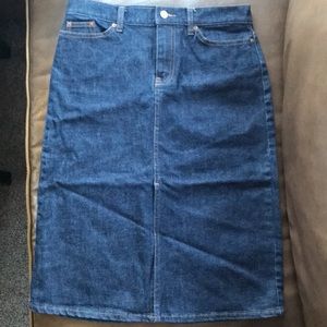 Vintage High Waist Gap Jean Skirt with Front Slit